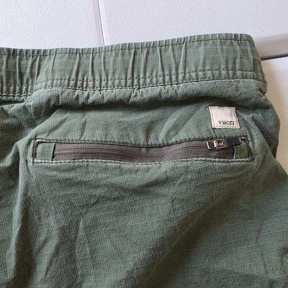 Vuori Ripstop Pants Womens Large Green Elastic Waist Drawstring Zip Hiking - Picture 10 of 12